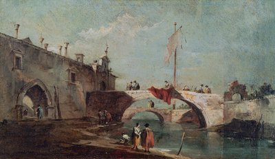 Landschap met een kanaal door Francesco Guardi